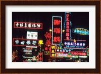 Neon Lights on Nathan Road, Hong Kong, China Fine Art Print