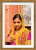 Woman in Colorful Sari in Old Delhi, India Fine Art Print