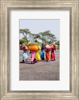 Women Carrying Loads on Road to Jodhpur, Rajasthan, India Fine Art Print