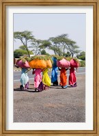 Women Carrying Loads on Road to Jodhpur, Rajasthan, India Fine Art Print
