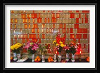 Flowers at Man Mo Buddhist Temple, Hong Kong Fine Art Print