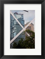 Reflections On Building, Hong Kong, China Fine Art Print