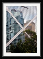 Reflections On Building, Hong Kong, China Fine Art Print