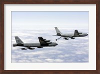 A B-52H Stratofortress refuels with a KC-135R Stratotanker Fine Art Print