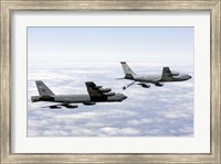 A B-52H Stratofortress refuels with a KC-135R Stratotanker Fine Art Print