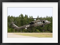 US Army UH-60L Blackhawk helicopter landing at Florida Airport Fine Art Print