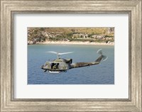 Italian Air Force AB-212 ICO helicopter in flight over Italy Fine Art Print