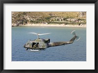 Italian Air Force AB-212 ICO helicopter in flight over Italy Fine Art Print