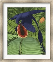 Microraptor gui snacking on a cycad fruit Fine Art Print