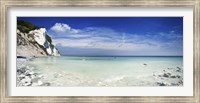 Chalk mountains and seaside, Mons Klint cliffs, Liselund Slotspark, Denmark Fine Art Print