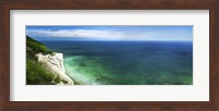 Aerial view of chalk mountain and sea, Mons Klint cliffs, Denmark Fine Art Print