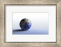 Planet Earth on a blue floor Fine Art Print