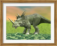 3D rendering of a Styracosaurus dinosaur Fine Art Print