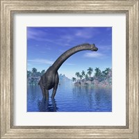 Brachiosaurus dinosaur in a tropical climate Fine Art Print