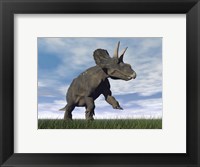 Nedoceratops dinosaur grazing in grassy field Fine Art Print