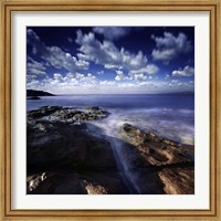 Rocky shore and tranquil sea, Portoscuso, Sardinia, Italy Fine Art Print