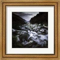 Small river flowing over large stones in the mountains of Pirin National Park, Bulgaria Fine Art Print