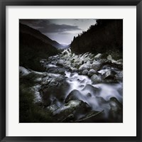 Small river flowing over large stones in the mountains of Pirin National Park, Bulgaria Fine Art Print