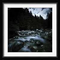 Small river flowing over stones covered with moss, Pirin National Park, Bulgaria Fine Art Print