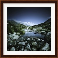 Small river flowing through big stones in Pirin National Park, Bulgaria Fine Art Print