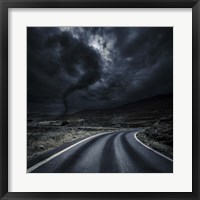 Tornado near a winding road in the mountains, Crete, Greece Fine Art Print