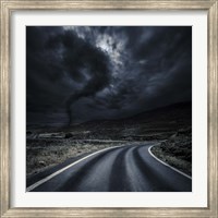 Tornado near a winding road in the mountains, Crete, Greece Fine Art Print