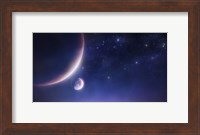 Two planets against a starry sky Fine Art Print