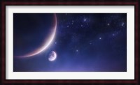 Two planets against a starry sky Fine Art Print