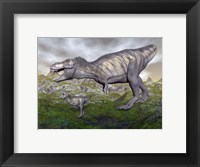 Tyrannosaurus rex mother and offspring Fine Art Print