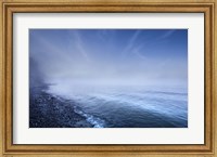 Misty seaside in the evening, Mons Klint cliffs, Denmark Fine Art Print