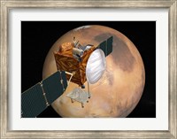 NASA's Mars Telecommunications Orbiter in Flight Around Mars Fine Art Print