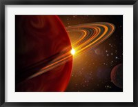 Extrasolar planet orbiting the sun-like star in space Fine Art Print