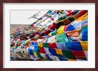 India, Jammu and Kashmir, Ladakh, Namshangla Pass prayer flags Fine Art Print