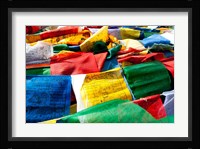 Prayer flags, Namshangla Pass, Ladakh, India Fine Art Print