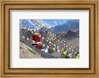 Strings of prayer flags at Thiksey Monasterym Leh, Ladakh, India Fine Art Print