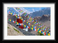 Strings of prayer flags at Thiksey Monasterym Leh, Ladakh, India Fine Art Print