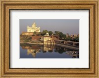 Temple Reflection and Locals, Rajasthan, India Fine Art Print
