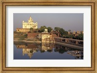 Temple Reflection and Locals, Rajasthan, India Fine Art Print