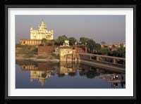 Temple Reflection and Locals, Rajasthan, India Fine Art Print