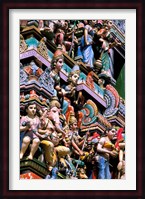 Hindu Figurines on Temple, Bangalore, India Fine Art Print