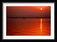 Sunset over the Ganges River in Varanasi, India Fine Art Print