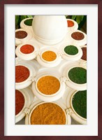 Bowls of Spices from Above, Agra, India Fine Art Print