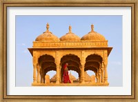 Native woman, Tombs of the Concubines, Jaiselmer, Rajasthan, India Fine Art Print