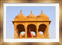 Native woman, Tombs of the Concubines, Jaiselmer, Rajasthan, India Fine Art Print