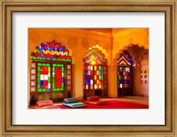 Windows of colored glass, Mehrangarh Fort, Jodhpur, Rajasthan, India Fine Art Print