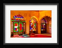 Windows of colored glass, Mehrangarh Fort, Jodhpur, Rajasthan, India Fine Art Print