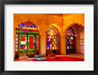 Windows of colored glass, Mehrangarh Fort, Jodhpur, Rajasthan, India Fine Art Print