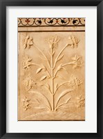 Carving detail, Taj Mahal, Agra, Uttar Pradesh, India. Fine Art Print
