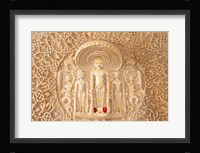 Carving on the wall, Jain Temple, Ranakpur, Rajasthan, India. Fine Art Print