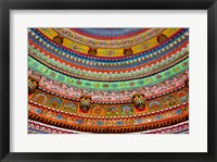Ceiling of Shree Laxmi Narihan Ji Temple, Jaipur, Rajasthan, India. Fine Art Print